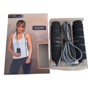 Re-Spin Weighted Jump Rope with Removable Weights - Black and Gray New